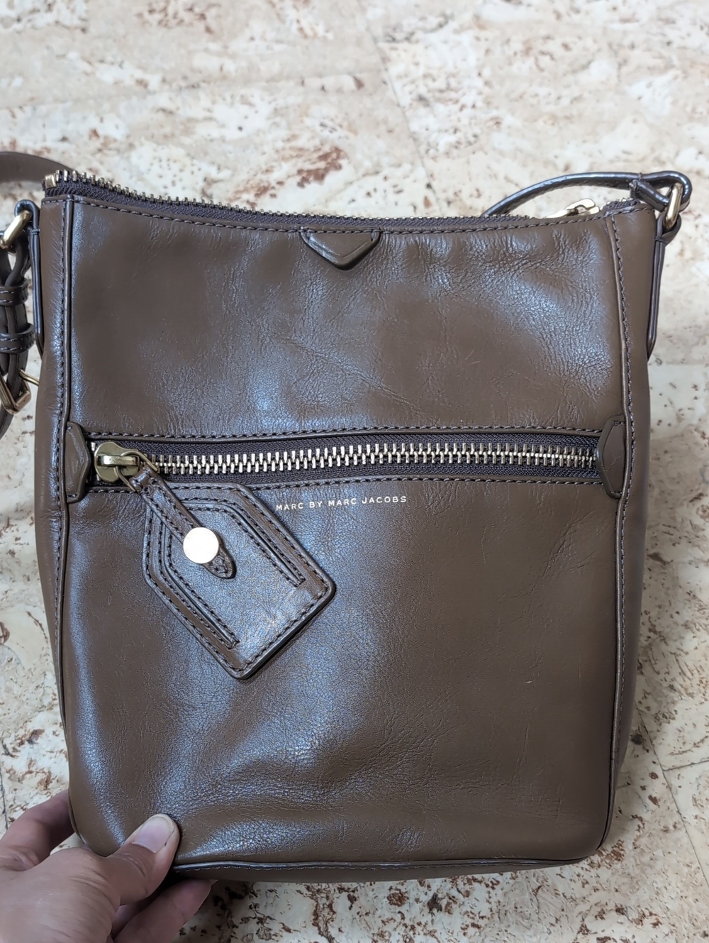 Marc by Marc Jacobs Chocolate Brown Leather Crossbody Bag